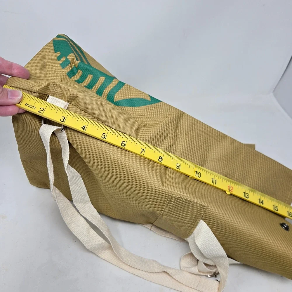 Starbucks Siren Logo Roll Top Backpack Khaki Tan Green Canvas Adjustable Straps